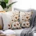 thumbnail image 2 of Throw Pillow Covers 16x16 Inch Set of 2, Spring Floral Waterproof Outdoor Pillow Covers, Daisy Summer Botanical Vintage Flowers Decorative Cushion Pillowcases for Couch, Sofa, Bed, Garden, Patio, 2 of 9