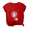 thumbnail image 3 of Outfmvch t shirts for women Fashion Casual Print Short Sleeves Loose T-Shirt womens tops shirts for women Red, 3 of 5