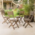thumbnail image 6 of GDF Studio Vicaro Outdoor Grey Finish Acacia Wood Foldable Dining Chairs, Set of 4, 6 of 9