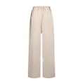 thumbnail image 5 of ibuvkizy Wide Leg Pants for Women Fall Winter,Women's Casual Drawstring Wide Leg Pants Solid Waist Bandage Loose Long Pants with Pocket Beige,S, 5 of 5