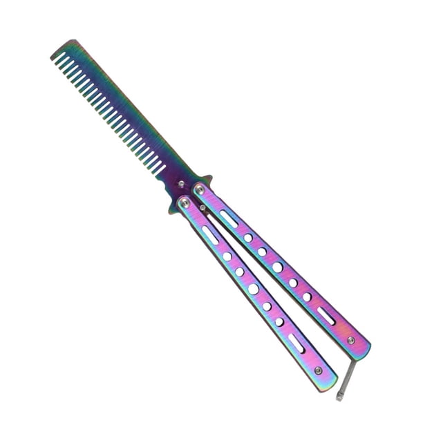 Ygjytge Peine Plegable Entrenamiento De Práctica Cuchillo De Mariposa Cepillo De Peluquería (Multi) Ygjytge Para estrenar
