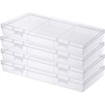 thumbnail image 1 of Gebildet Clear Rectangular Plastic Bead Storage Containers Box Case with lid for Pills, Tiny Bead, Jewellery & Craft Items etc (4pcs), 1 of 3