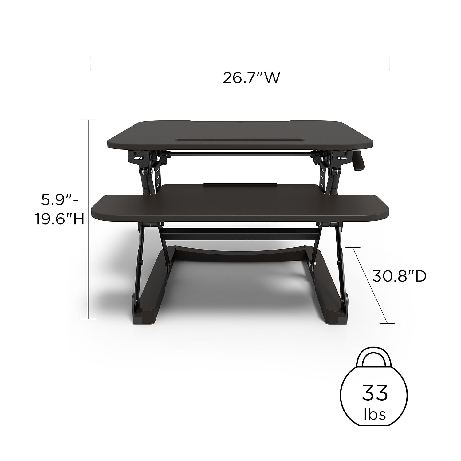 Staples Sit to Stand Adjustable Desk Riser 27" 2447503