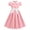 Pink, variant on IBTOM CASTLE Kids Girls 1950s Retro Vintage Tea Party Bowknot Dress Short Puff Sleeve Contrast Panel Swing Party Dresses 7-8 Years Pink