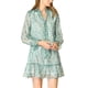 thumbnail image 5 of INSPIRE CHIC Vestido Floral Casual con Cuello de Lazo para Mujeres S Verde, 5 of 7