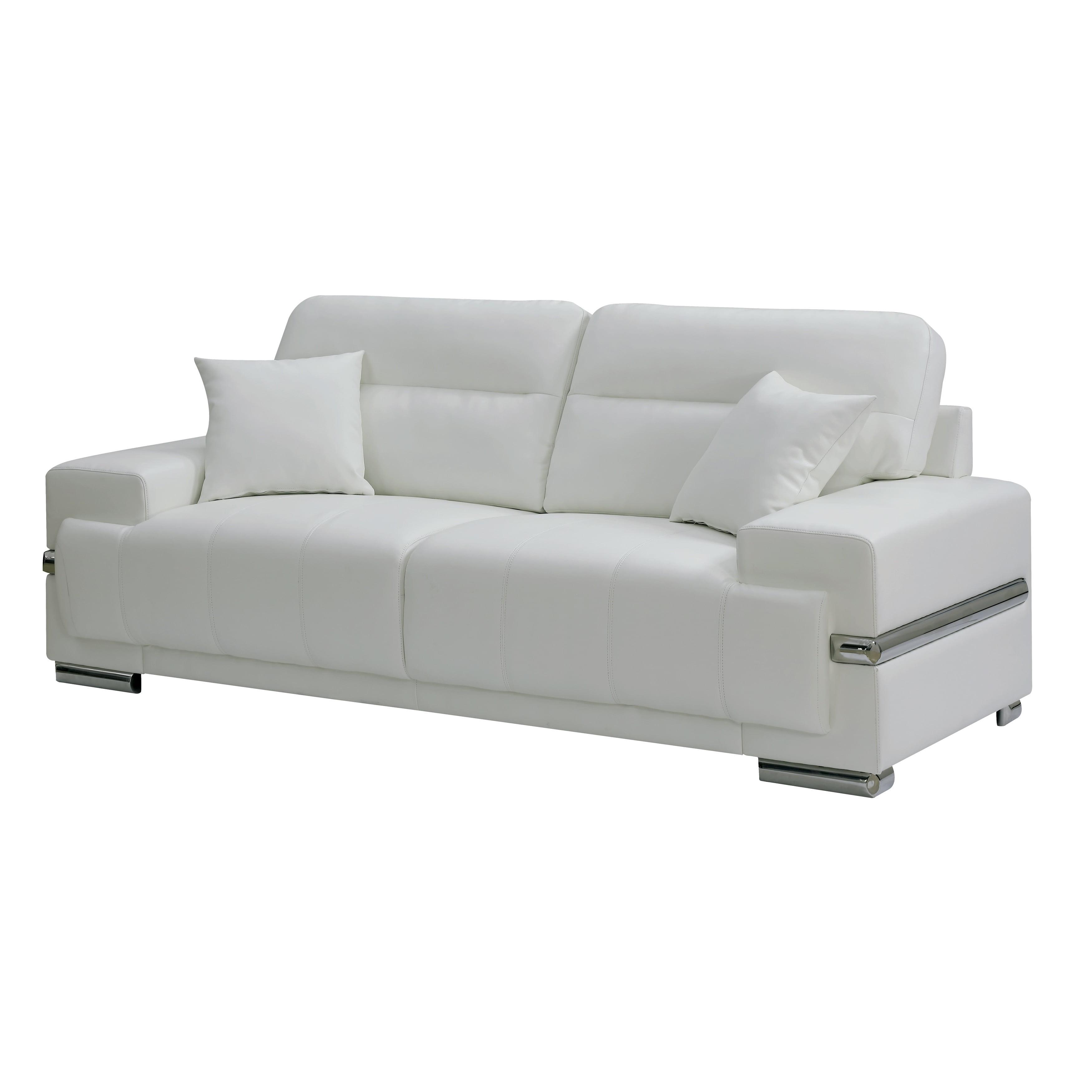 Furniture Of America Vernan Modern Tufted Breathable Leather Sofa Furniture Of America Vernan Modern Tufted Breathable Leather Sofa Com