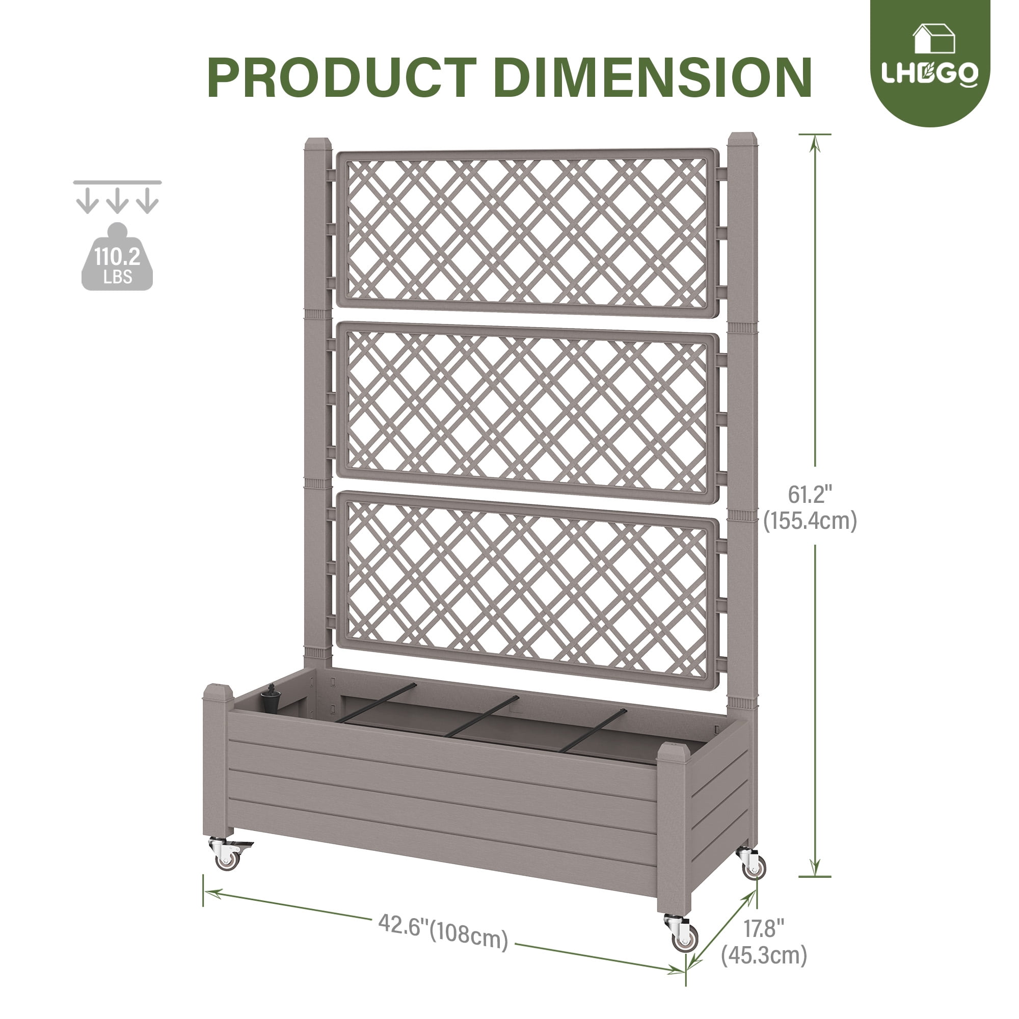 Bifanuo Durable Resin Raised Garden Bed for Flowers, Vegetables, and Herbs - Perfect for Backyard, Patio, and Balcony(Grey)