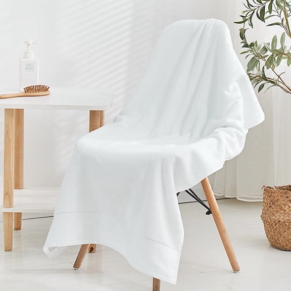 Zhuge 2 Piece 100% Cotton Extra Large Jumbo Bath Sheet, 28"x55" Super Soft Absorbent Quick-Dry Lightweight, White
