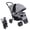 Gray, variant on ELLEGNT Folding Twin Stroller with Tandem Seats, Adjustable Backrest, Canopy and Lockable Wheels, Black