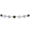 thumbnail image 2 of Gem Stone King 925 Sterling Silver Lab Grown Diamond Tennis Bracelet for Women Smoky Quartz Moissanite (2.51 Cttw, Fully Adjustable up to 9 inch), 2 of 3
