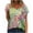 A, variant on Bescita Casual Short Sleeve Printed V-Neck Blouse Plus Size T-Shirt Ladies Tops