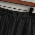 thumbnail image 6 of JUUYY Men's 2 Piece Set Pleated Texture Button Down Short Sleeve Collar Shirt Relaxed Fit Elastic Waist Long Pants Vacation Outfit Black L, 6 of 8
