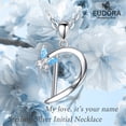 thumbnail image 5 of EUDORA Sterling Silver D Initial Necklaces with Blue Butterfly, Script Letter Alphabet Pendant Jewelry Gift for Women, Girls, 18 inch Chain, 5 of 10
