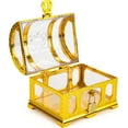 thumbnail image 2 of ABCISI Treasure Chest, Decorative Transparent Golden Pirate Chest with Lock and Key, ​Teacher's Favorite Treasures Collection Storage Box, Treasure Chest Toys for Classroom, 2 of 15
