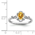 thumbnail image 2 of Diamond2Deal 925 Sterling Silver Citrine and Diamond Solitaire Engagement Ring Size 10 for Women, 2 of 5
