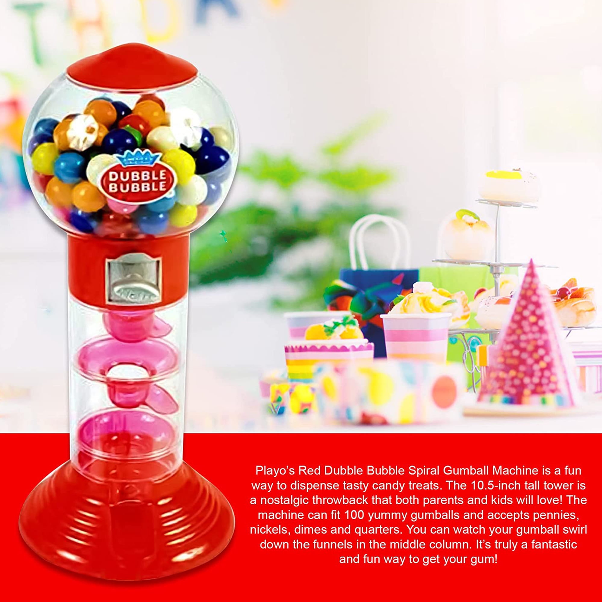 Spiral Gumball Machine - Assorted Colors: Rebecca's Toys & Prizes