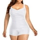 thumbnail image 1 of ¡Rebajas! Traje de baño de una pieza Prolriy para mujer, tallas grandes, vintage, fruncido, blanco, talla M, 1 of 5