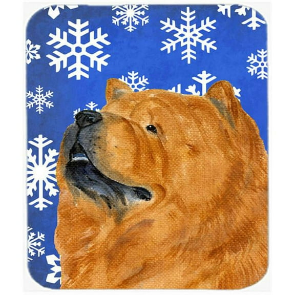 Chow Chow Winter Snowflakes Holiday Mouse Pad, Hot Pad or Trivet