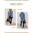 thumbnail image 3 of HOTAPEI Button Down Shirts for Women Casual Vintage V Neck Short Sleeve Tops With Pockets, 3 of 6
