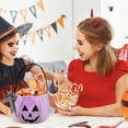 thumbnail image 7 of Halloween Pumpkin Basket 7.9 x 5.12 Inch Pastel Small Pumpkin Basket Trick or Treat Buckets Goodie Candy Gift Bags with Handle for Halloween Exchange Supplies(1Pc,Pink), 7 of 7