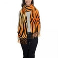 thumbnail image 2 of Women Scarf Abstract Tiger Print Winter Shawls Thin Wrap Lady Tassel Warm Scarves Hairy Bufanda Stole, 2 of 6