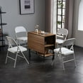 thumbnail image 6 of Vebreda Folding Chair Vinyl Padded Seat Metal Frame Home Office, White, 4 pack, 6 of 10