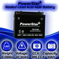 thumbnail image 6 of PowerStar YTX12-BS Motorcycle Battery Compatible with Suzuki C50C Boulevard 2006 to 2008, 6 of 6