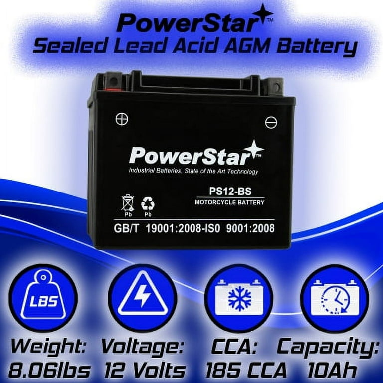 ☆ Y12☆ YTX12-BS 12V 10AH Battery for Kawasaki ZX600-E, 1993 - 2002
