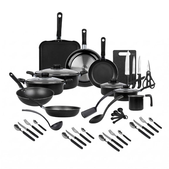 Batería de Cocina Ekco Basic Aluminio Antiadherente 43 Piezas – Negro