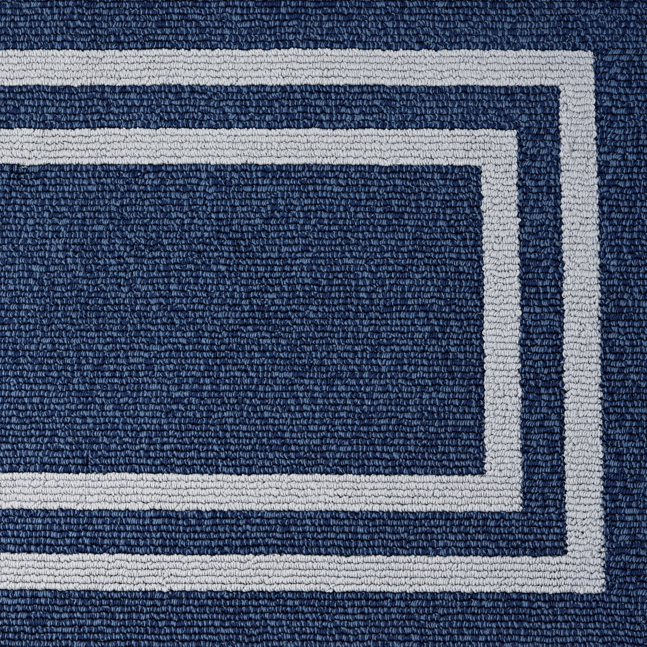 Washable Skid-Resistant Runner Rug, Border, Denim Twist and Light Grey, 26" x 60"