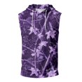 thumbnail image 4 of Havenx Workout Hooded Tank Tops for Men Sleeveless Drawstring Hoodie with Pockets Camouflage Print Shirt Workout Bodybuilding Athletic Gym Sports Muscle Activewear,Purple S, 4 of 5