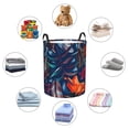 thumbnail image 4 of Rateoe Tropical Flower Pattern Round Laundry Hamper Basket, Tall Hamper Basket for Blanket Storage, Nursery Clothes Hamper for Laundry in Bedroom and College Dorm-Medium, 4 of 6