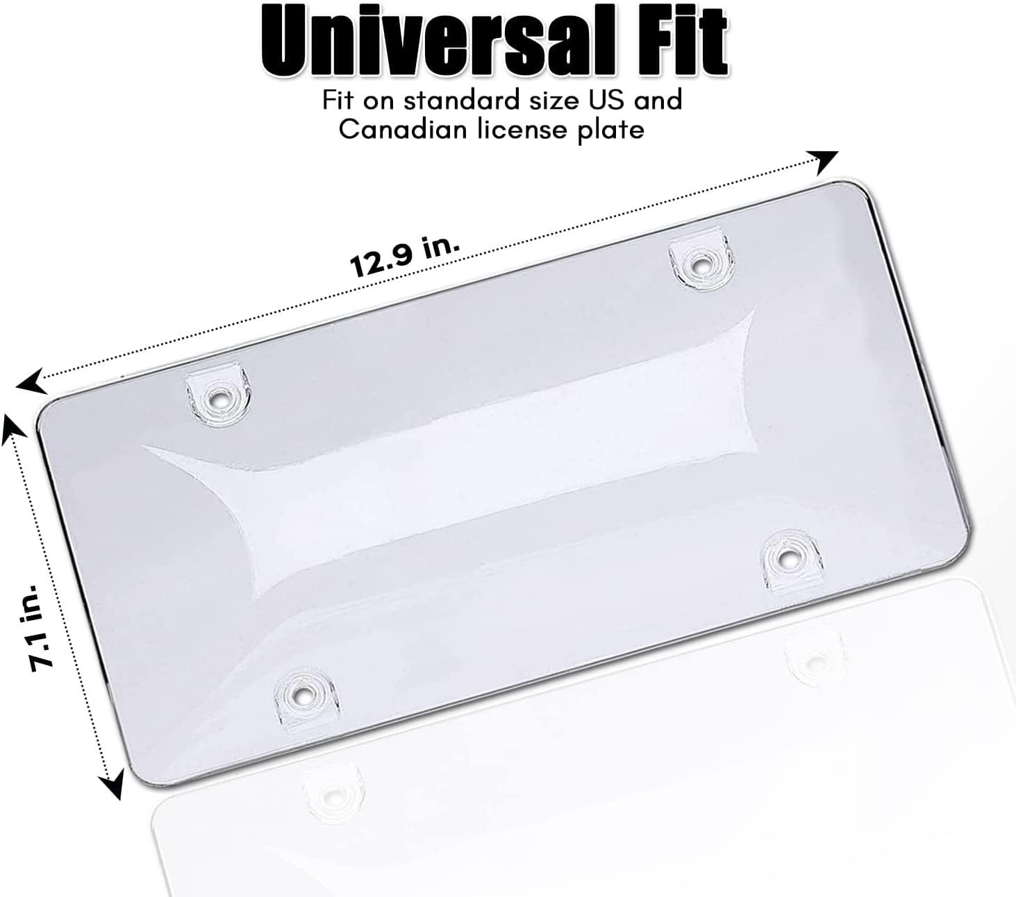 1 Pair Of Smoked Clear License Plate Cover Frame Shield Tinted Bubbled Flat  Car (clear Black) Baobao