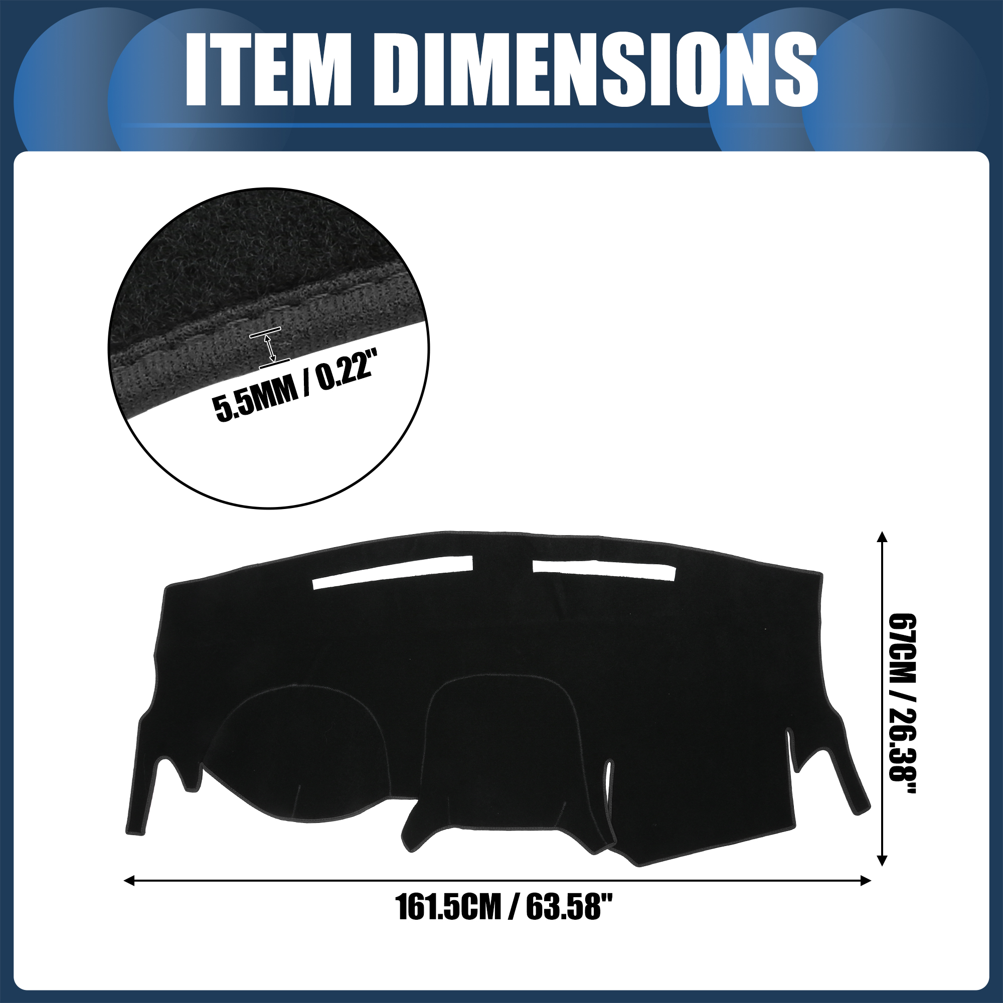Unique Bargains Dash Cover for Dodge Grand Caravan 2011 Non-Slip Mat