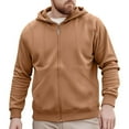 thumbnail image 5 of Mrmaere Men's Hooded Jacket Full-Zip Soft Fabric Comfortable Casual Outerwear for Daily & Leisure Brown XXXL, 5 of 8
