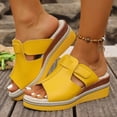 thumbnail image 2 of DAFEI Sandales pour Femmes Grande Taille Sandales et Pantoufles à la Mode Couleurs Vives Talons Compensés Rétro Bout Rond Semelle Épaisse Sandales à Bout Ouvert, 2 of 6