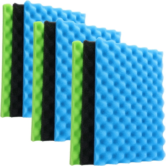 LTWHOME Fish Pond Foam Filter Sponge Set 17" X 11" Media (Pack of 3 Sets)