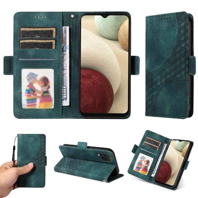 Funda GANGXUN para Samsung Galaxy A12 5G con diseño acolchado elegante, cuero PU, protección total y ajuste preciso