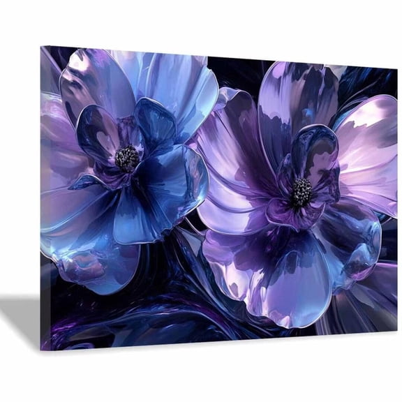 Mudket Framed Canvas Wall Art Ready to Hang, Abstract Magnolia Wall Art, Colorful Floral Canvas Print, Modern Abstract Flower Wall Decor for Living Room Bedroom Office Decor - 12"L x 8"W