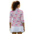 thumbnail image 3 of HUIACONG Christmas Womens 3/4 Sleeve Golf Polo Shirts with Hoho Pattern, Quarter Zip Golf Top for Ladies Tennis and Exercise, 3 of 10
