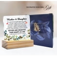 thumbnail image 4 of Mom Gift Mother and Daughter Quote Clear Desk Decorative Sign Keepsake Present Floral Mom & Daughter Acrylic Sign With Wooden Stand Desk Decor for Home Office 4x4 Inch, 4 of 7