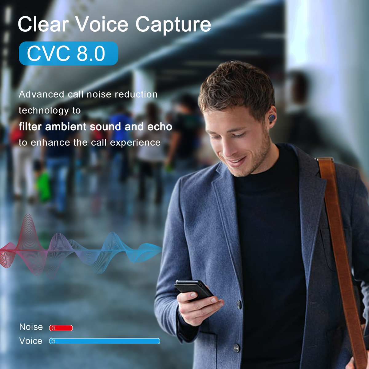 Cshidworld Wireless Earbuds, Noise Cancelling, 60H Playtime, IPX8 photo 3