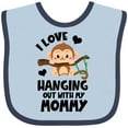 thumbnail image 3 of Inktastic Monkey I Love Hanging out with My Mommy Boys or Girls Baby Bib, 3 of 4