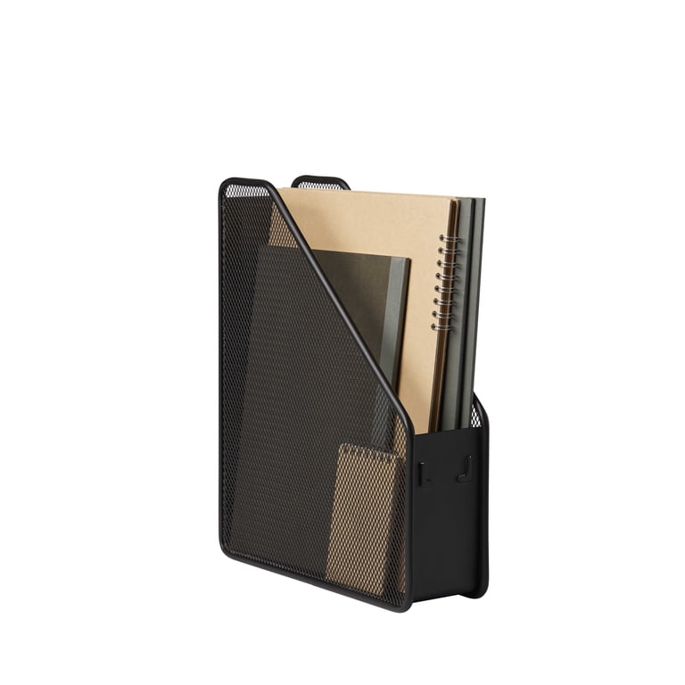 Pen+Gear Metal Mesh Magazine File Holder, Black photo 6