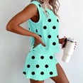 thumbnail image 2 of Morttic Women's Polka Dot 2 Piece Outfit – Sleeveless Crew Neck Tank Top & Side Slit Skort Set Summer Casual for Daily Wear Green，M, 2 of 6