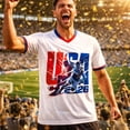 thumbnail image 5 of USA 2026 Soccer Cup Raglan Jersey for Men, Short Sleeve V-Neck Shirt with Statue of Liberty & Flag Print, Breathable Athletic Fan Top, Lightweight Sports Tee, 1 PC Gray XXXXL, 5 of 5