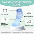 thumbnail image 2 of LOFIR Bamboo Viscose Diabetic Socks for Women Men - 5 Pairs Wide Non Binding Neuropathy Socks, Seamless Loose Cushion for Swollen Feet, Size 9-11, 2 of 6