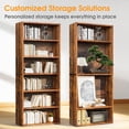 thumbnail image 3 of Large Bookcase, 5-Tier 63 Inch Tall Industrial Storage Wall Shelf, Display Shelf for Living room, Bedroom, Retro Brown, 3 of 6