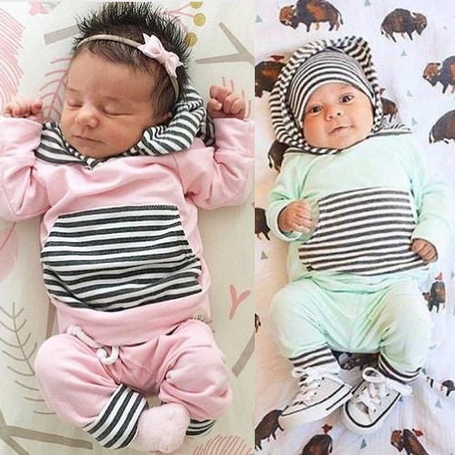 Newborn Baby Girls Spring Sweatshirt Tops Pants 2pcs Outfits