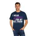 thumbnail image 4 of Wearing Purple For My Bestie Illness Quote Gift | Cute Pancreatic Cancer Awareness Men Women Unisex Garment-Dyed T-shirt, 4 of 4